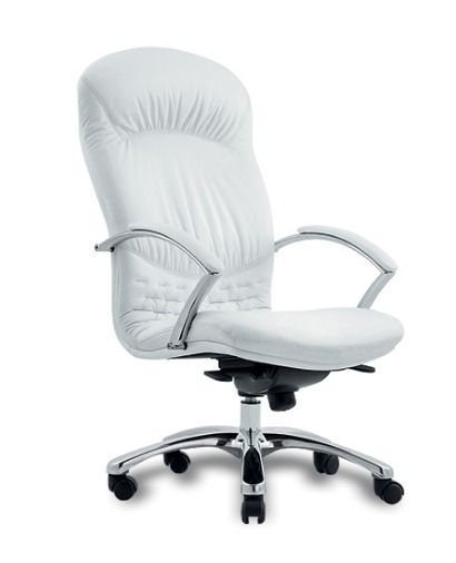 Кресло с высокой спинкой на крестовине Кардинал D100 Белое