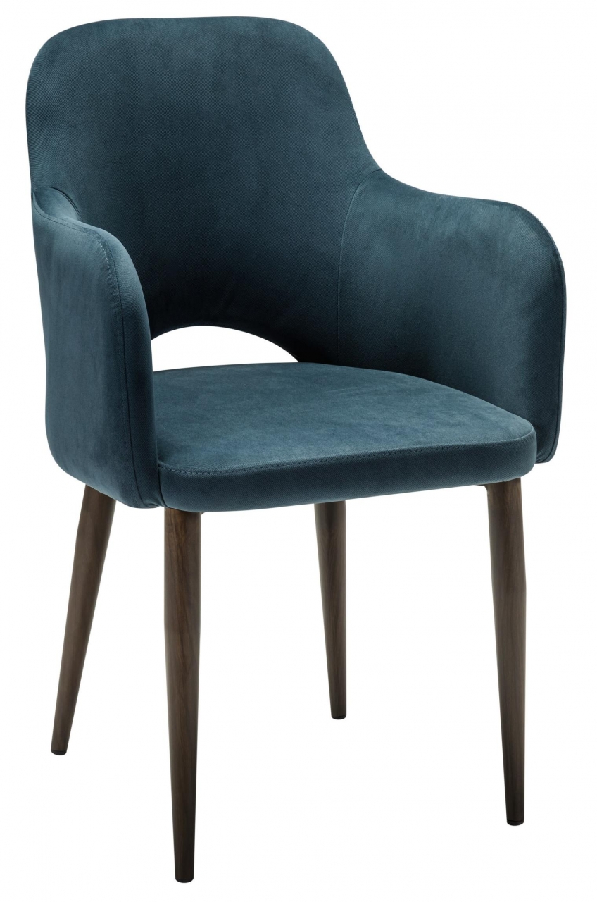 Кресло Ledger К Diag blue/т. орех