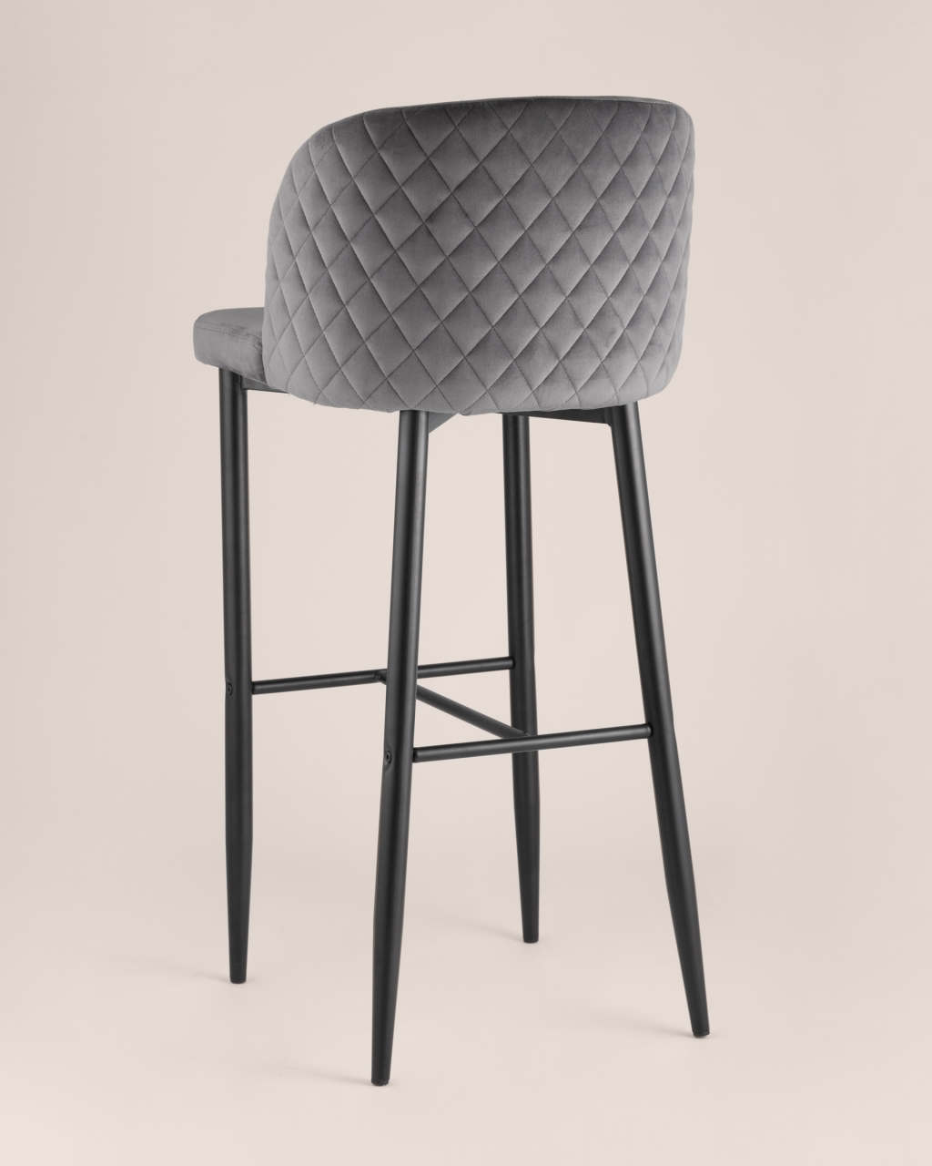 Стул барный Оскар велюр Серый