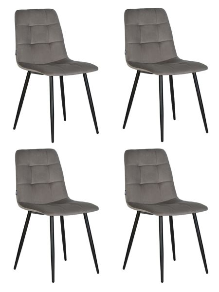 Стул обеденный DOBRIN CHILLY (Темно-серый Holland 18, основание черное) 4 шт
