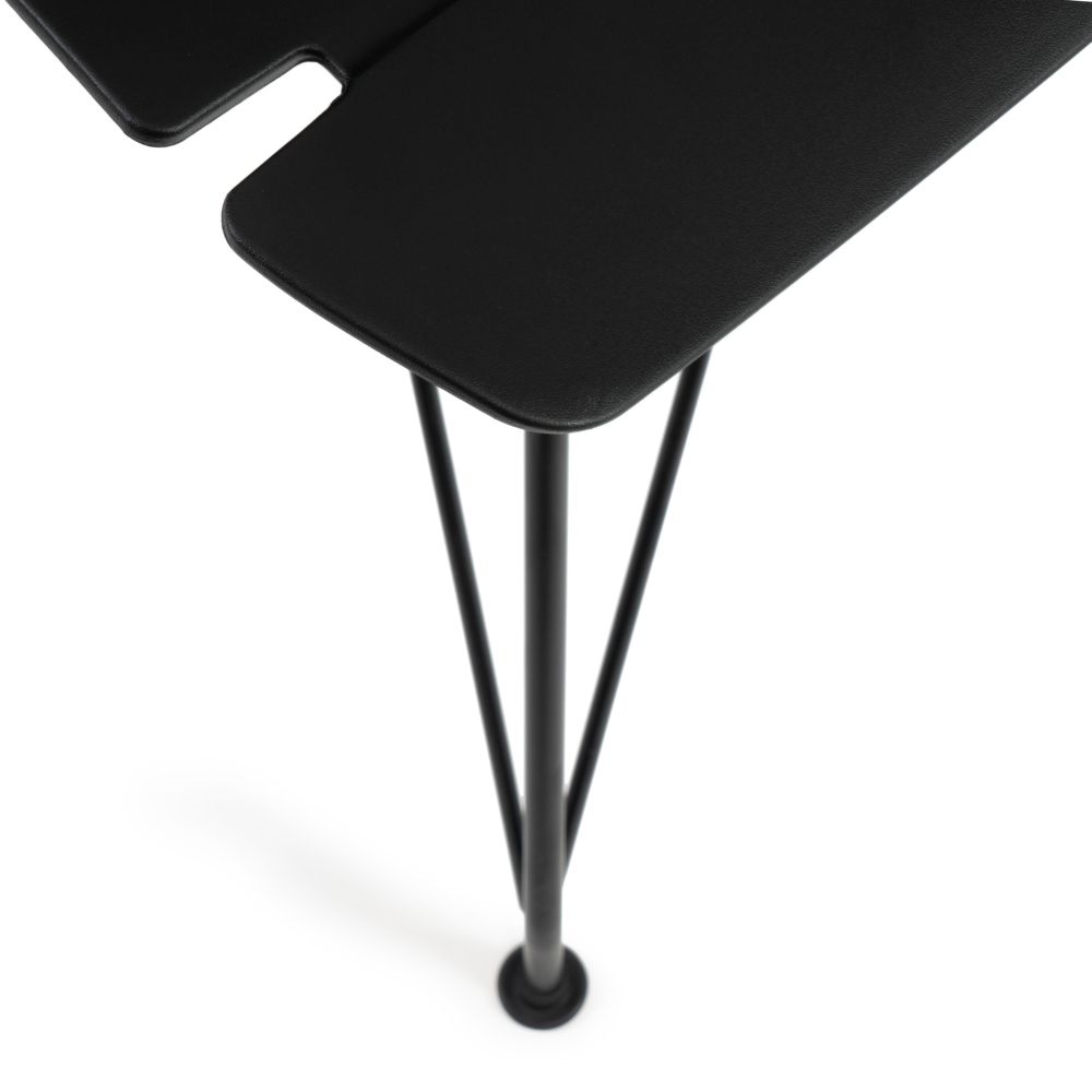 Стул HANSEN (mod. 622N) / 1 шт. в упаковке пластик/металл/эко кожа, 51х47х80 см, высота до сиденья 45 см, черный/черный