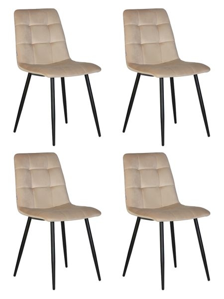 Стул обеденный DOBRIN CHILLY (Бежевый Holland 07, основание черное) 4 шт