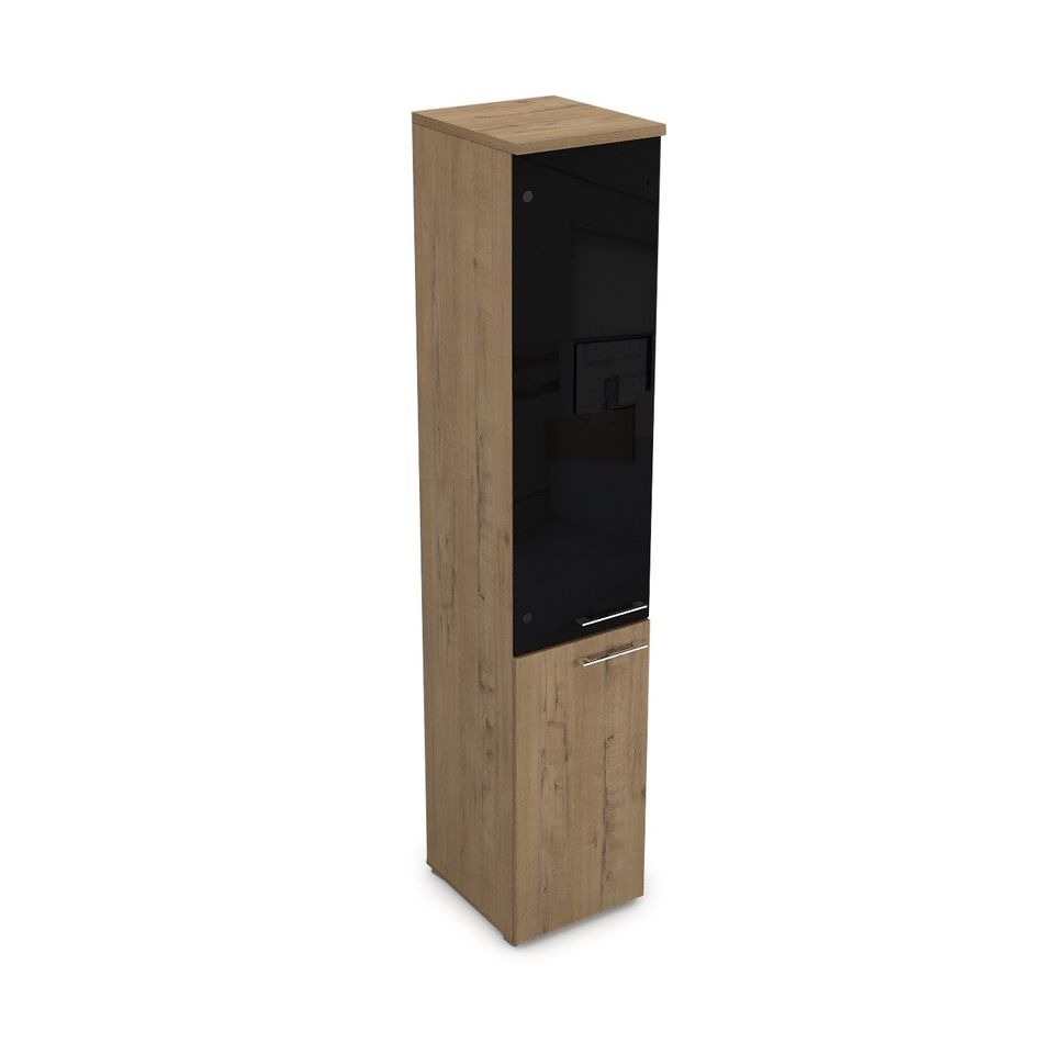 Пенал высокий со стеклом левый GLOSS LINE 9НП.005.22Л Teakwood