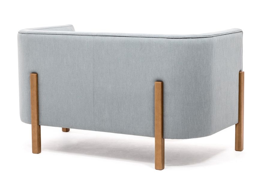 Диван двухместный с низкой спинкой TORDINO 2 low Melva72 nut Серо-голубой Орех