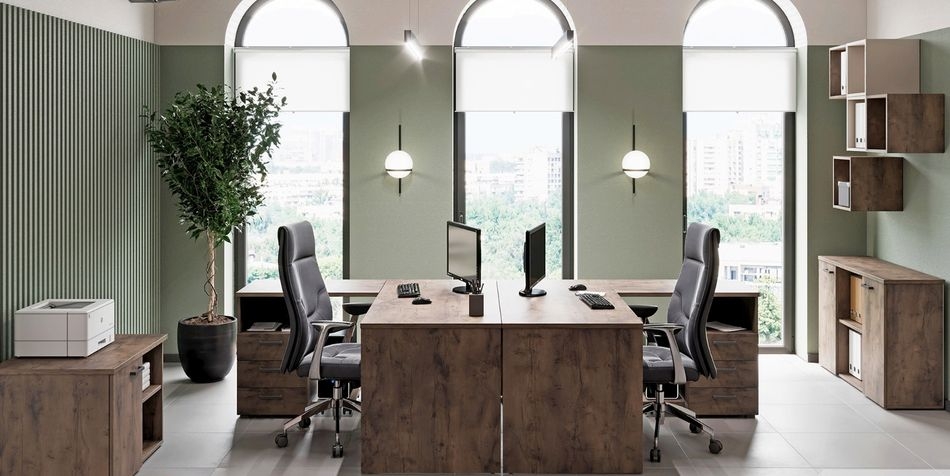 Комплект офисной мебели LEMO №1 Таксония шоколадная Кашемир