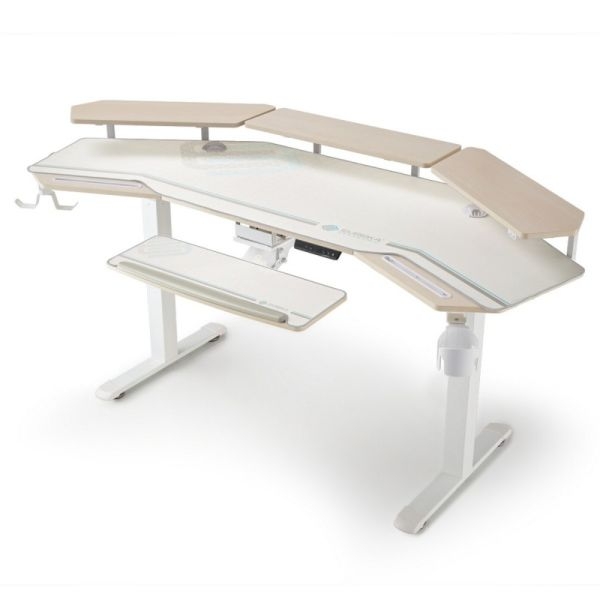 Стол для компьютера (для геймеров) с подставкой под клавиатуру и электрической регулировкой по высоте Eureka ERK-ED71-MW