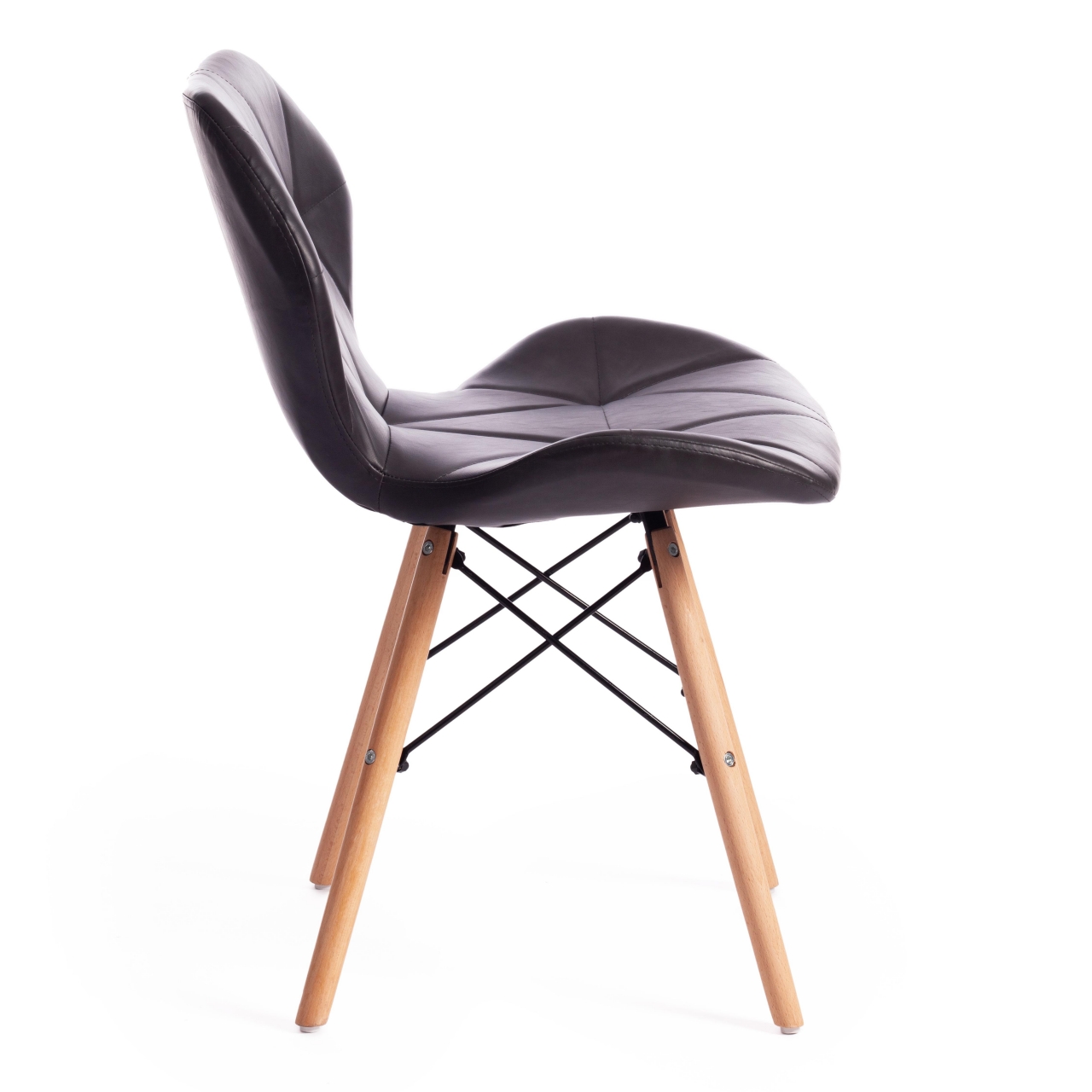 Стул STUTTGART (mod. 74) экокожа/дерево береза/металл, 50 х 47 х 73 см, серый 22