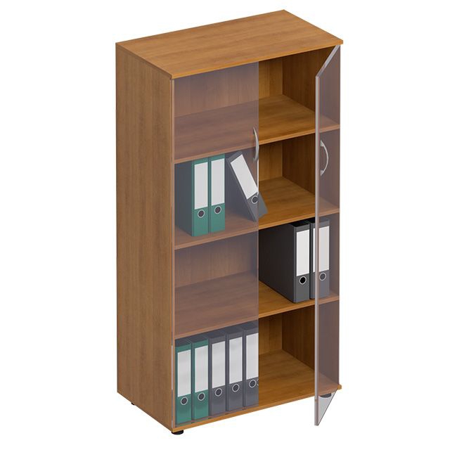 Шкаф для документов со стеклом Формула ФР 366 Орех натуральный