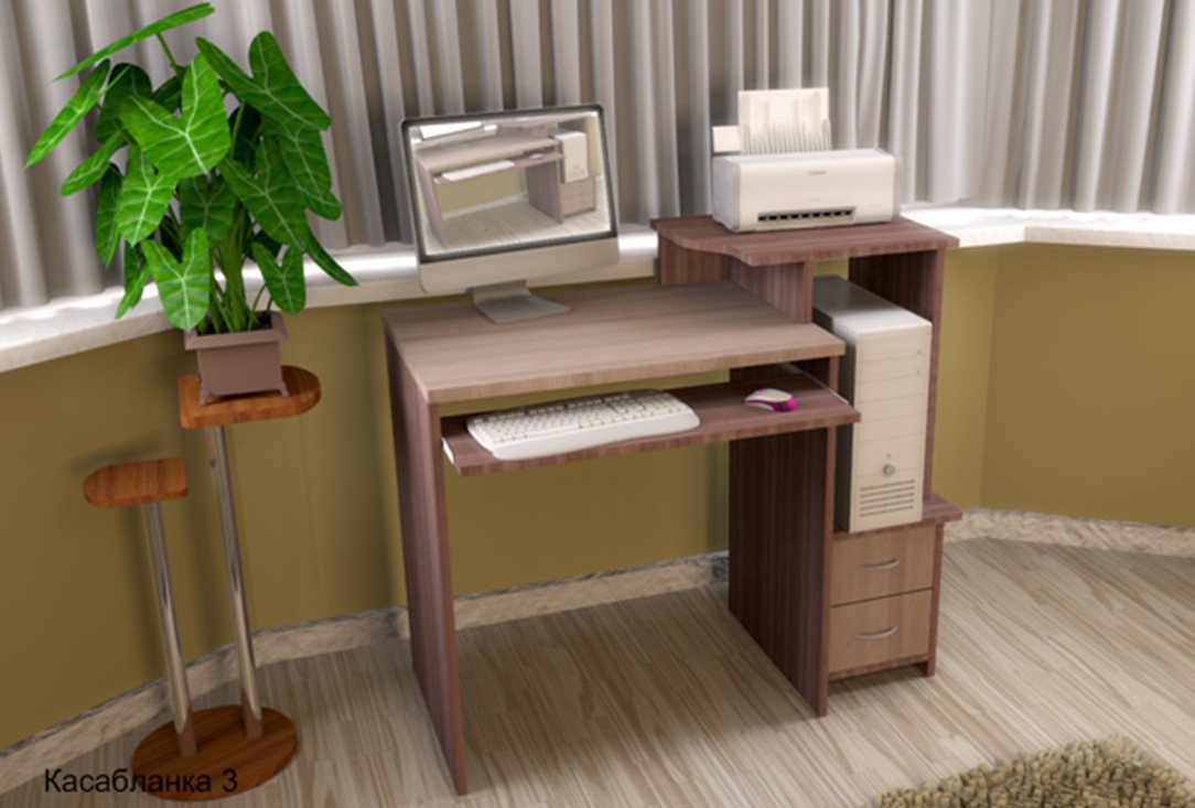 Стол компьютерный Касабланка 3 Шимо светлый Шимо темный