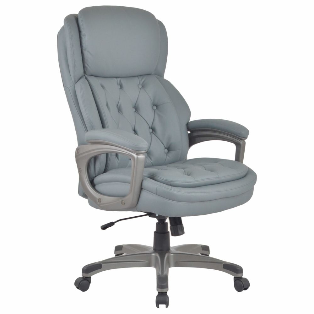 Кресло руководителя БРАБИКС ПРЕМИУМ Регал ЕКС-557 экокожа Серое / BRABIX PREMIUM Regal EX-557