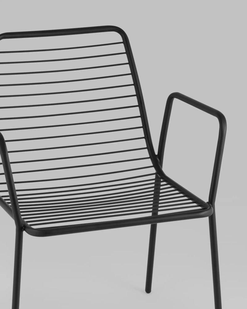 Стул Дели с подлокотниками металл черный