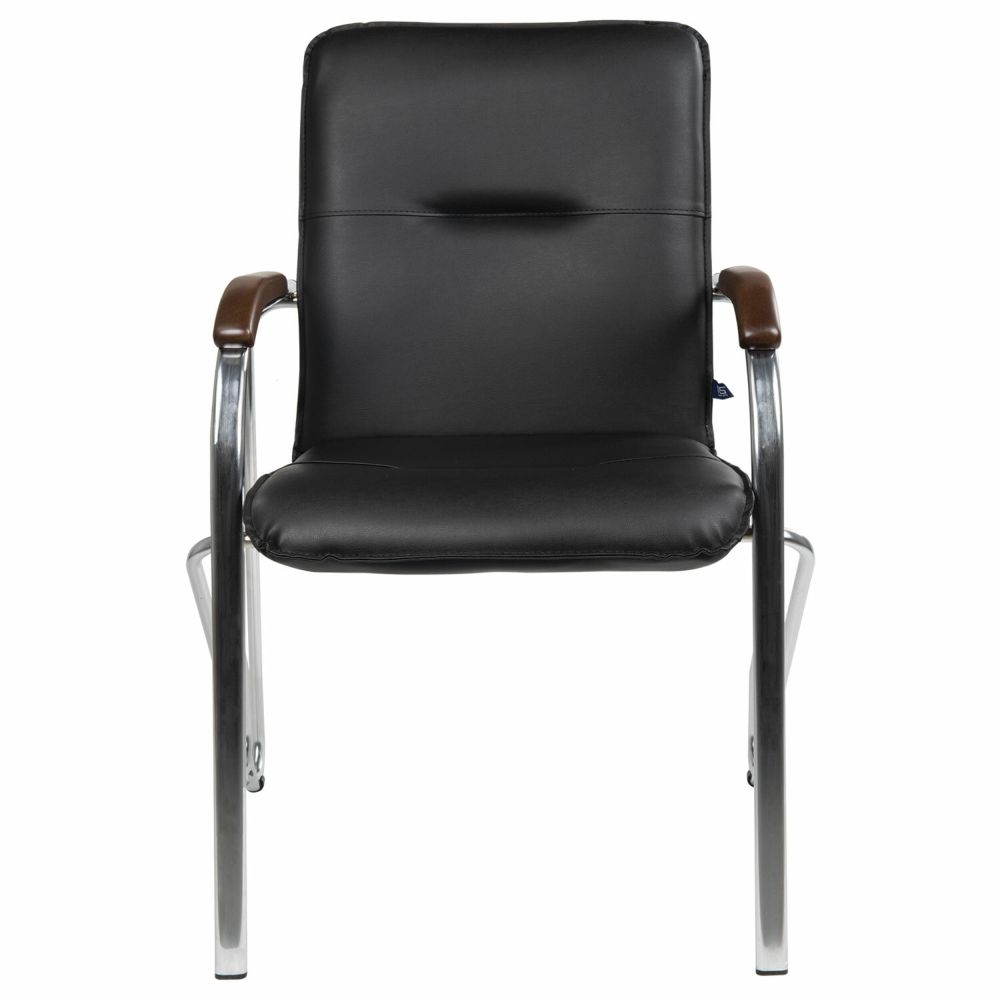 Кресло для приемных Samba хром кожзам Черный