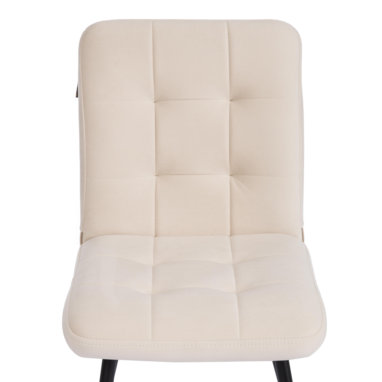 Стул обеденный Medeo флок , 47х56х89, молочный/черный, 4