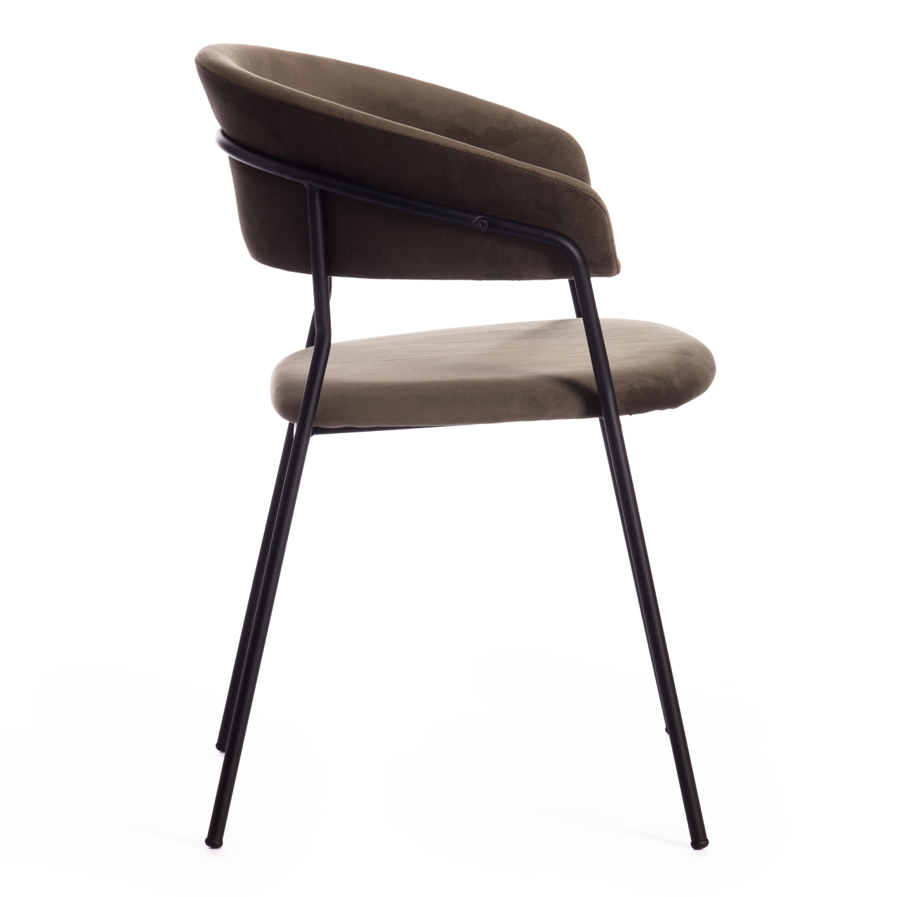 Стул TURIN (mod. 0129571) / 1 шт. в упаковке металл/вельвет, 56х50х78 см, хаки S108 (85 DARK TAN)/черный