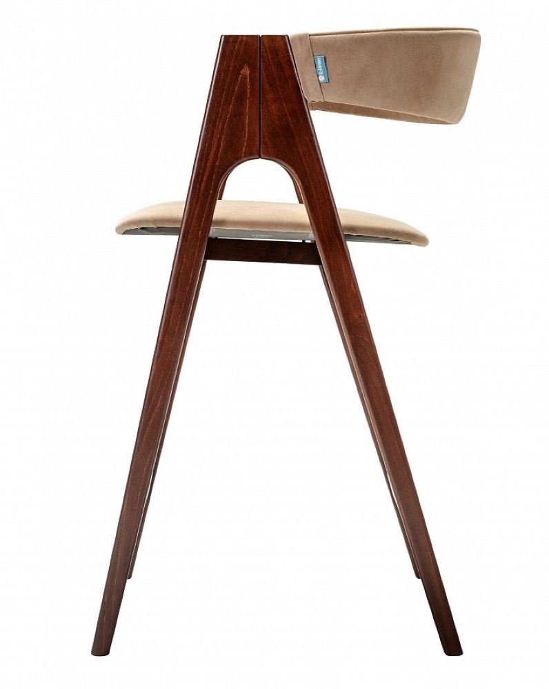 Кресло полубарное Kaede Beige/Темный орех