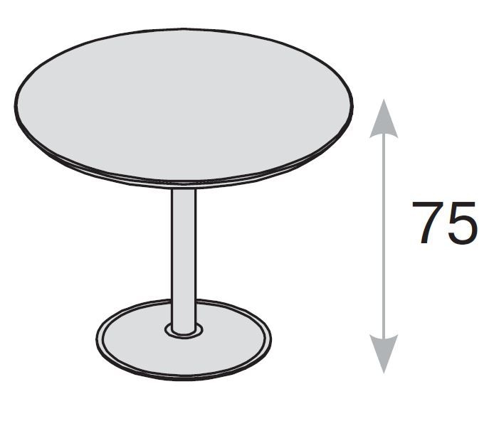 TOUR Стол для переговоров, диаметр 100 80S522 W3 (9003)