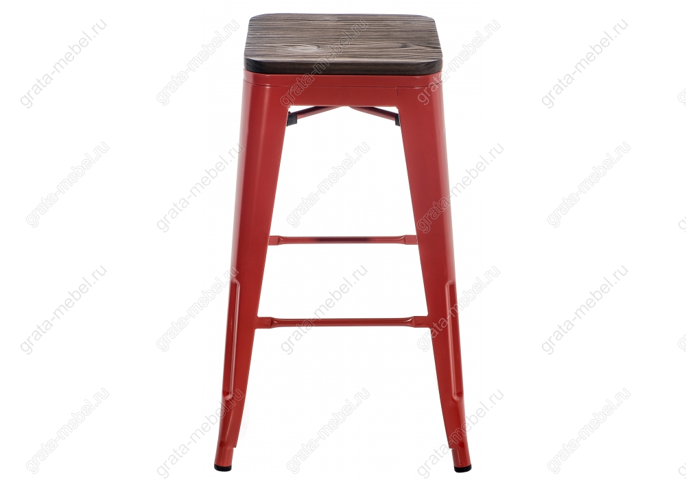 Барный стул Tolix Bar wood CColl T-2103B-26 red / brown walnut