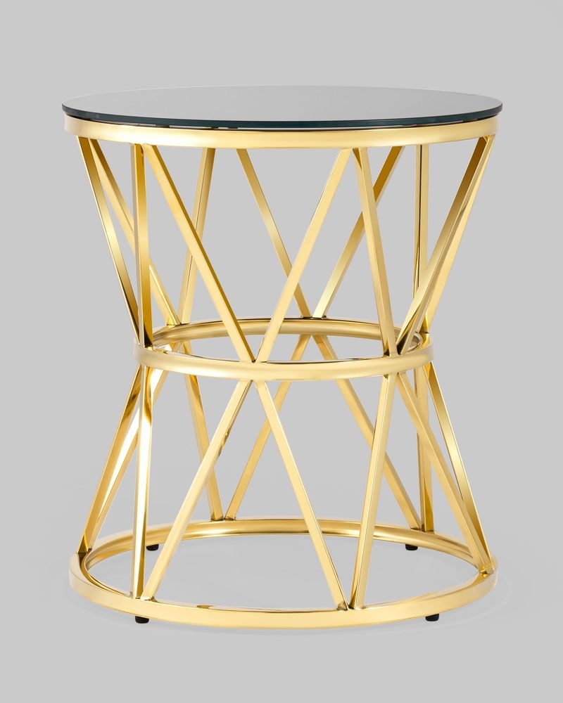 Журнальный стол ВИВА 50x50 Золото (стекло черное)