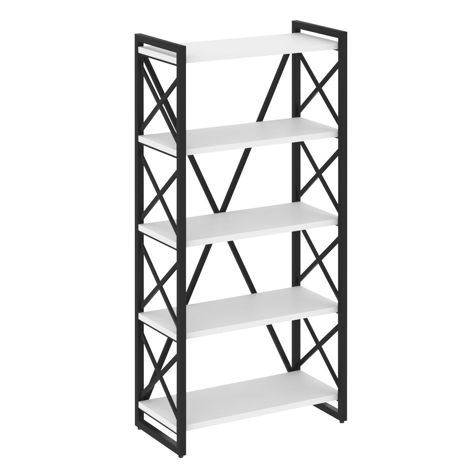 Стеллаж на регулируемых опорах - 5 полок LOFT VR.L-MST.O-5.8 Металл черный Белый Бриллиант