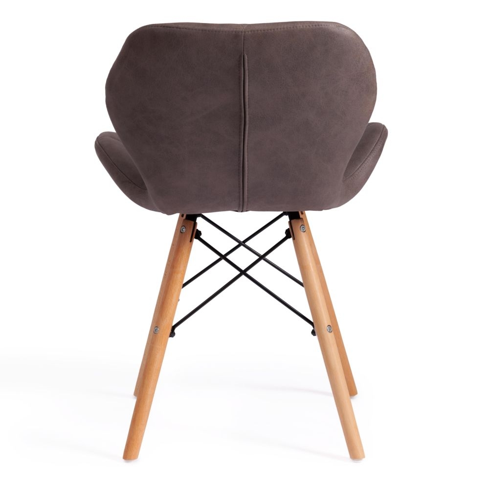 Стул STUTTGART (mod. 74) / 1 шт. в упаковке экокожа/дерево береза/металл, 50 х 47 х 73 см, античный серый RH02-26/натуральный