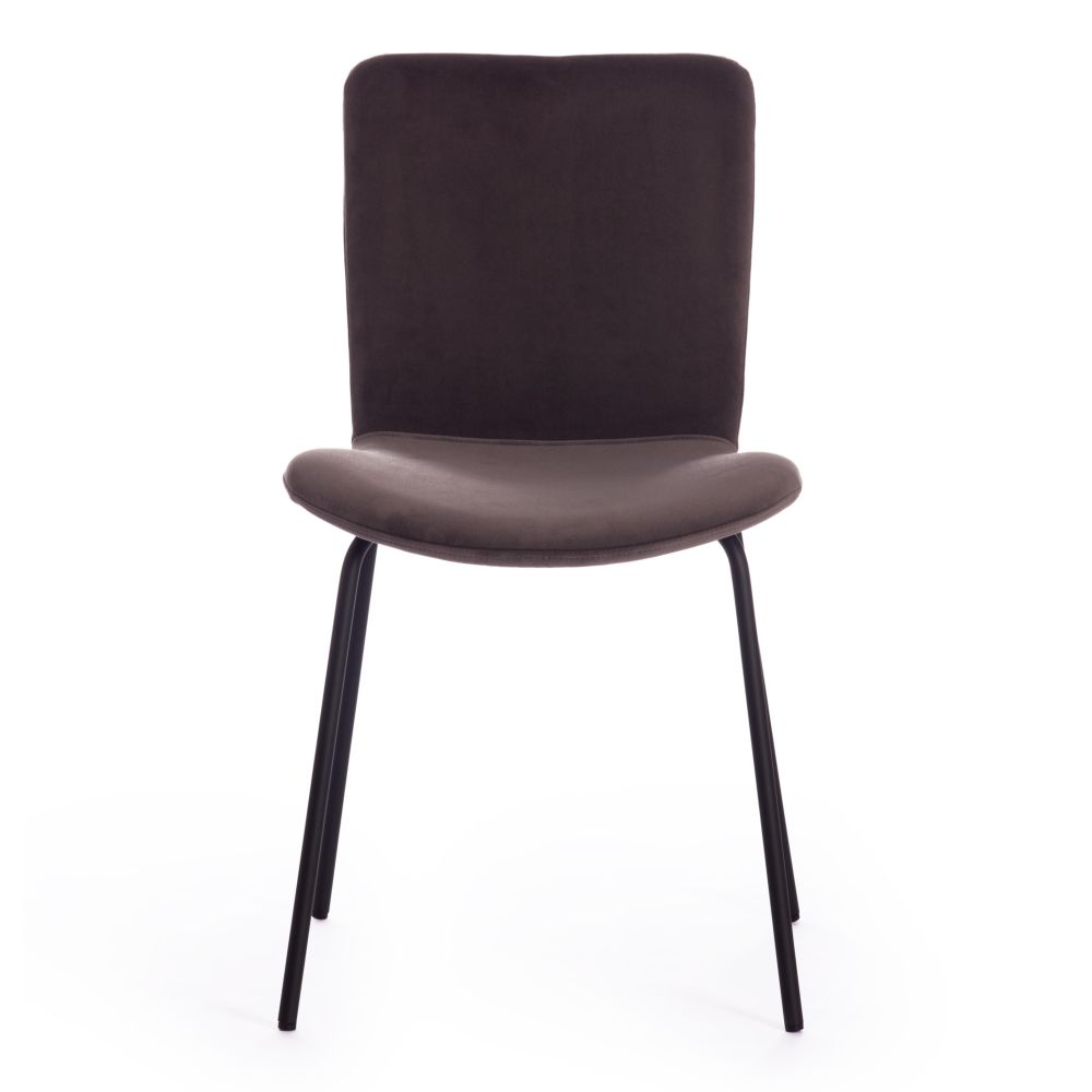Стул ГИЛЛИАН (мод. 0137017-НИ) / 1 шт. в упаковке металл/вельвет, 45х52,5х78 см, серо-коричневый С108 (84 Бровн)/черный / GILLIAN (mod. 0137017-NI) S108 Brown)/черный