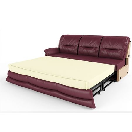 Секция трехместная раскладная с правым подлокотником Вавилон 3ВР Красно-коричневая (кожа)