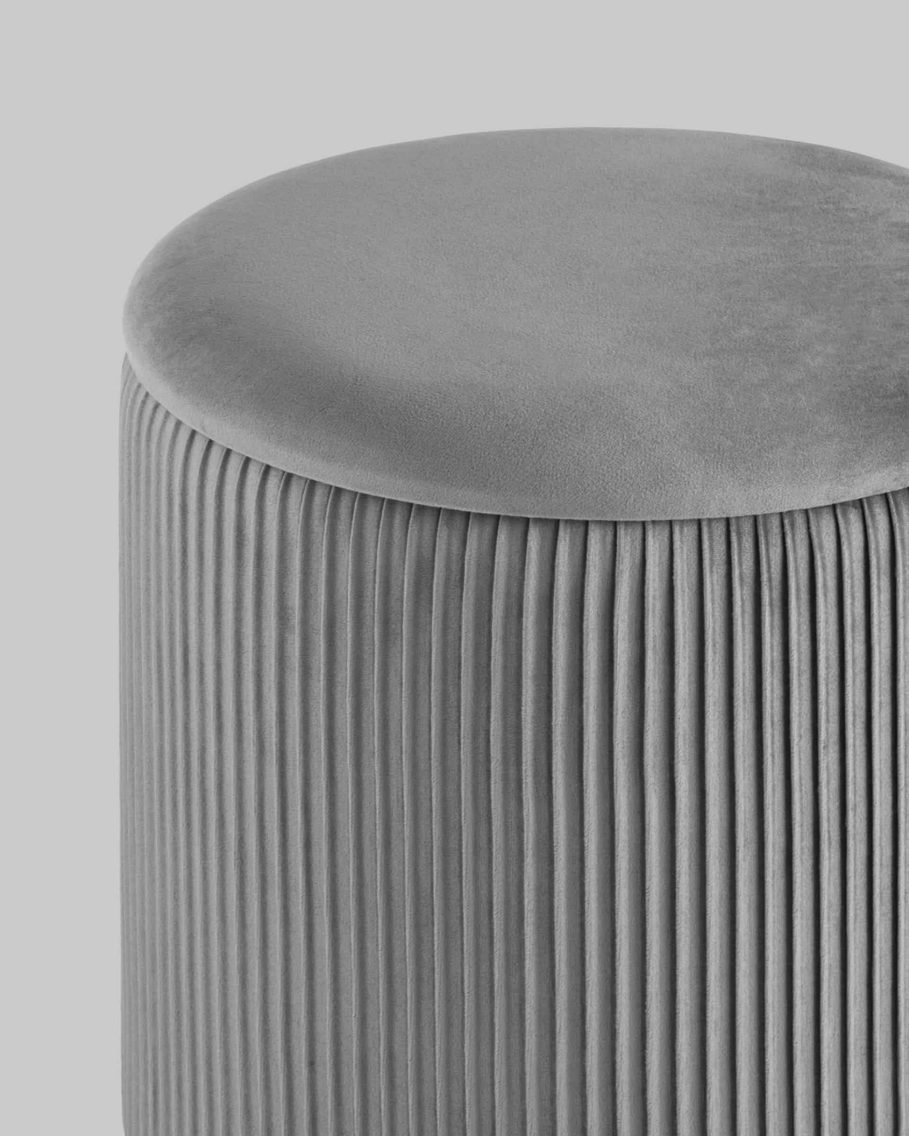 Пуф Шарлотта с ящиком велюр Серый