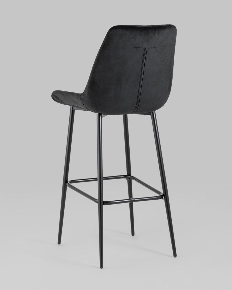 Стул барный Флекс обивка велюр Черный