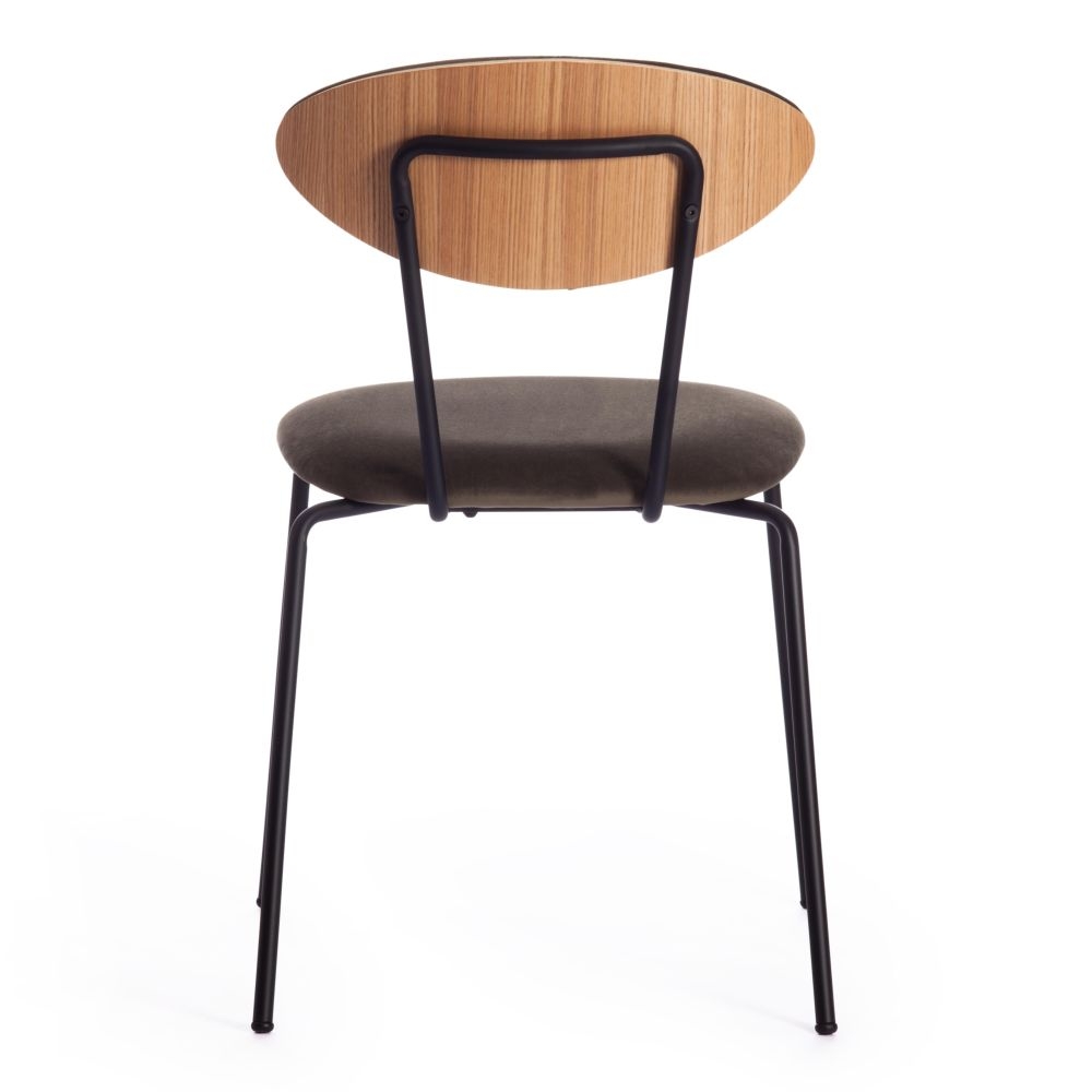 Стул NEO (mod. 0139014) / 1 шт. в упаковке металл/вельвет, 44х54х79 см, хаки S108 (85 DARK TAN)/черный