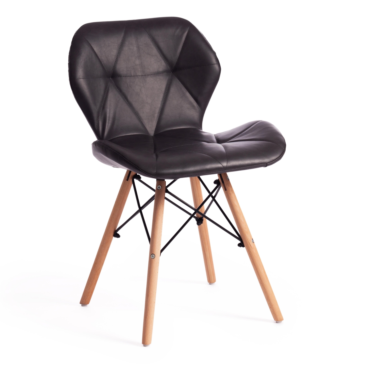 Стул STUTTGART (mod. 74) экокожа/дерево береза/металл, 50 х 47 х 73 см, серый 22