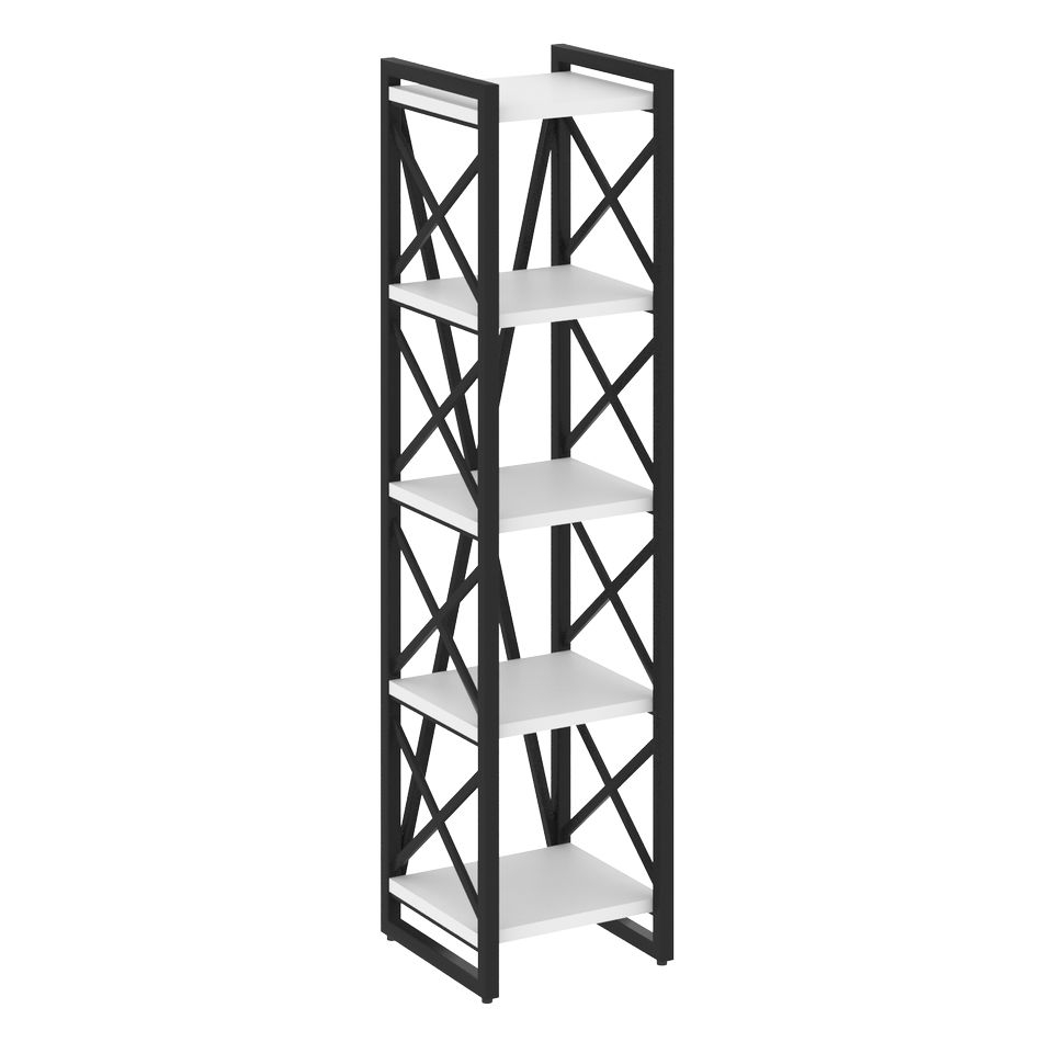 Стеллаж на регулируемых опорах - 5 полок LOFT VR.L-MST.O-5.4 Металл черный Белый Бриллиант