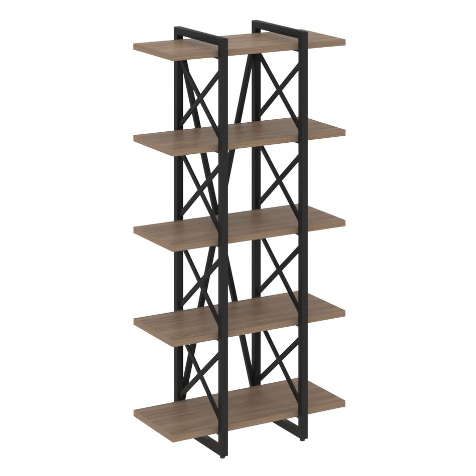Стеллаж на регулируемых опорах - 5 полок LOFT VR.L-MST.O-5.4V Металл черный Дуб Аризона