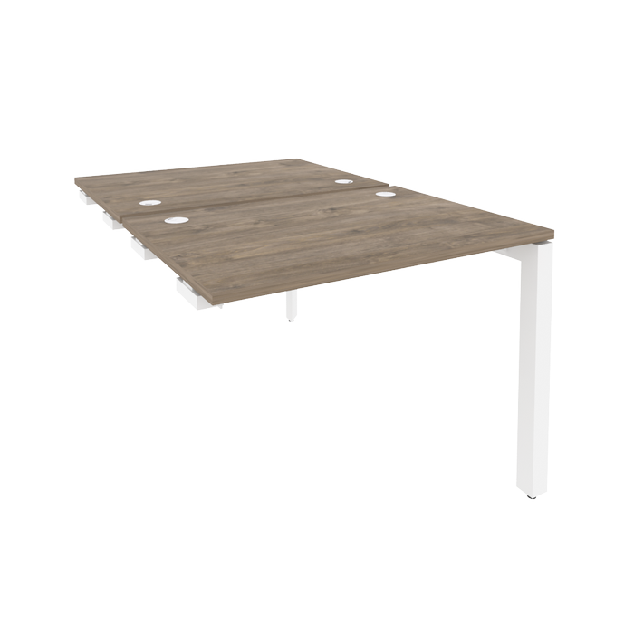 Стол-приставка двойной на П-образном м/к к опорным элем. ONIX O.MP-D.SPR-1.7 Тиквуд Темный/Белый