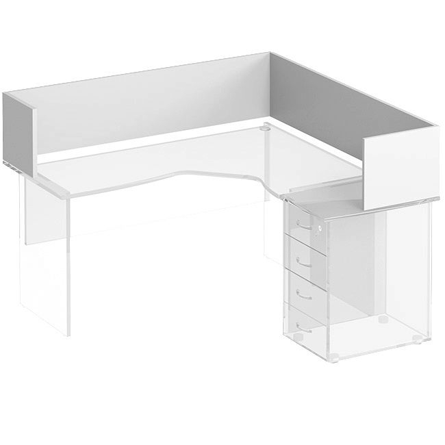 Настольная перегородка-угол Формула ФР 424 Белый/антрацит