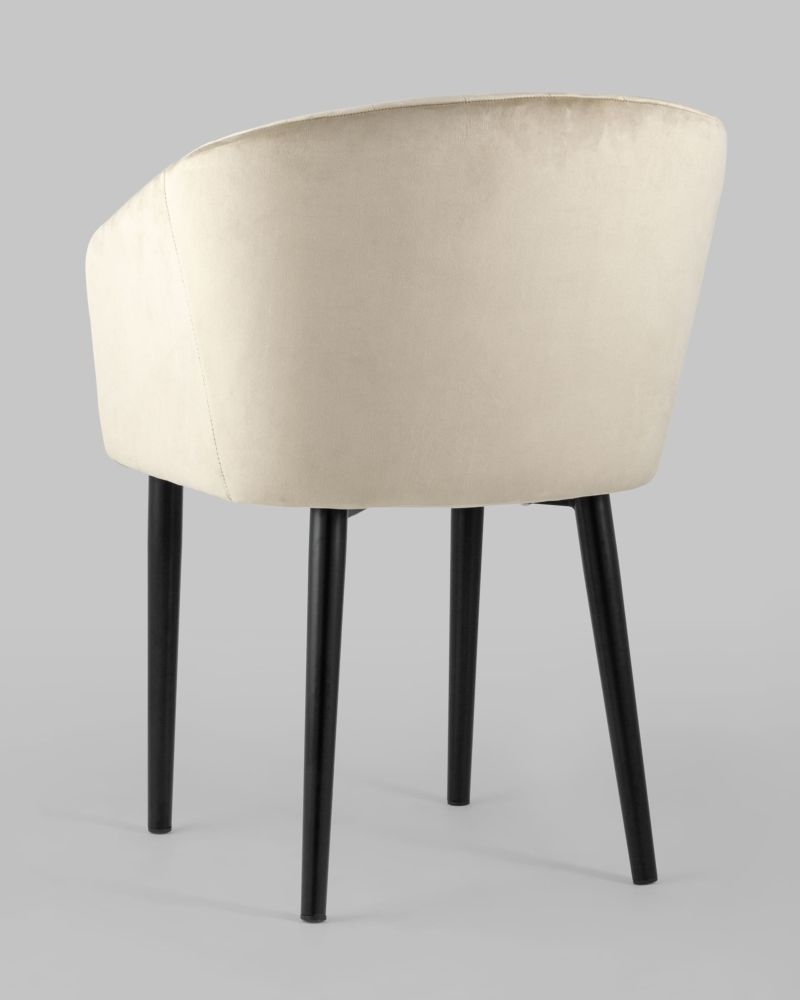 Стул с подлокотниками Нейтон велюр Бежевый