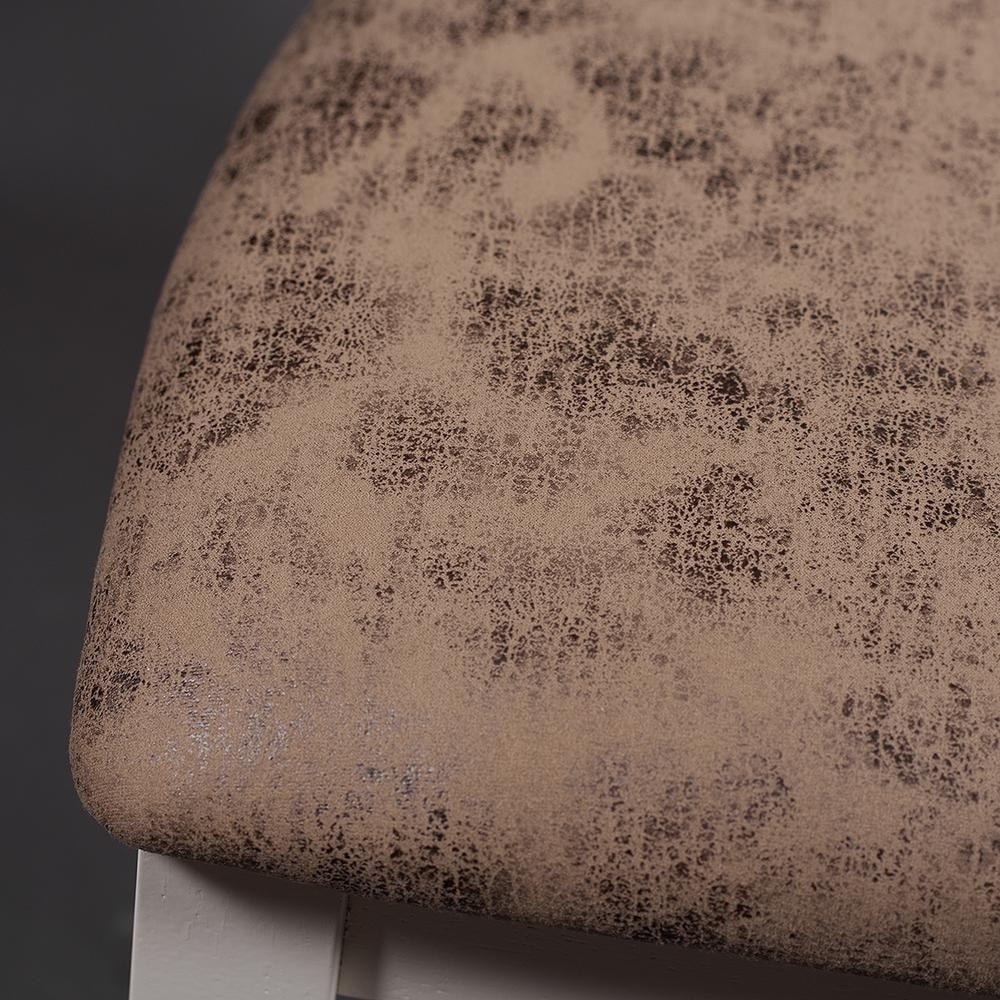 Стул Siena (SA-SC) дерево гевея, 46х59х98см, ivory white (слоновая кость 2-5), ткань античный коричневый 004-3