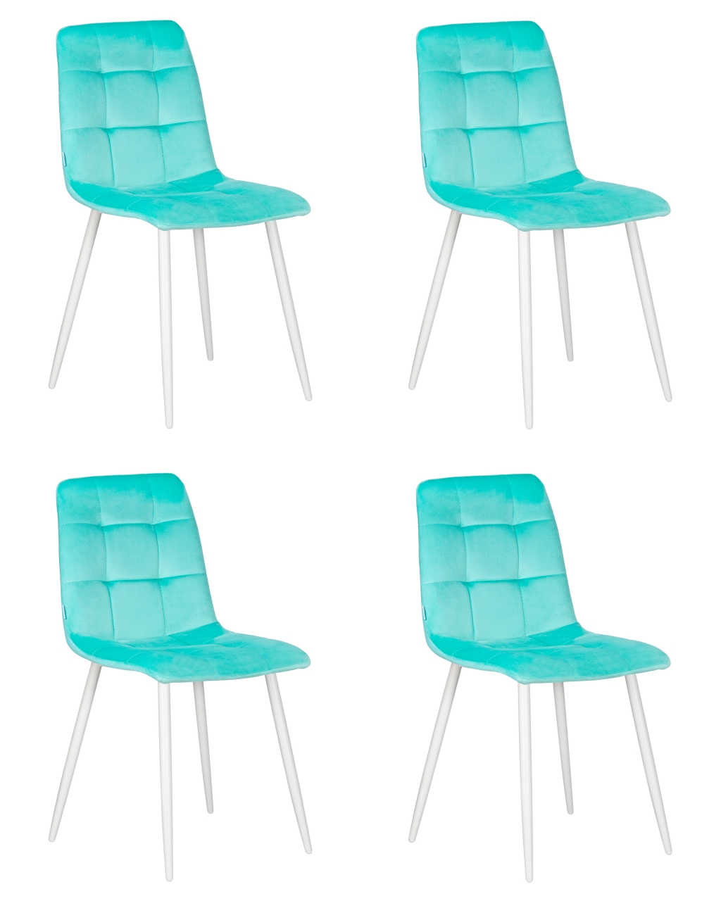 Стул обеденный DOBRIN CHILLY (Мятный Holland 50, основание белое) 4 шт