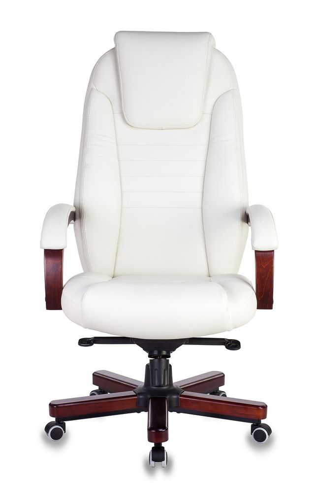 Кресло руководителя кожаное Бюрократ T-9923WALNUT/IVORY