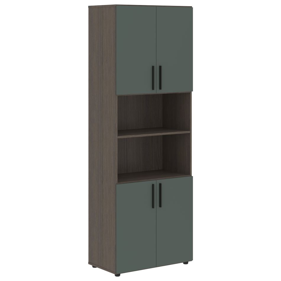 Шкаф с 2 комплектами глухих малых дверей VELION VHCS 80.4 Нефрит Дуб Сильвер