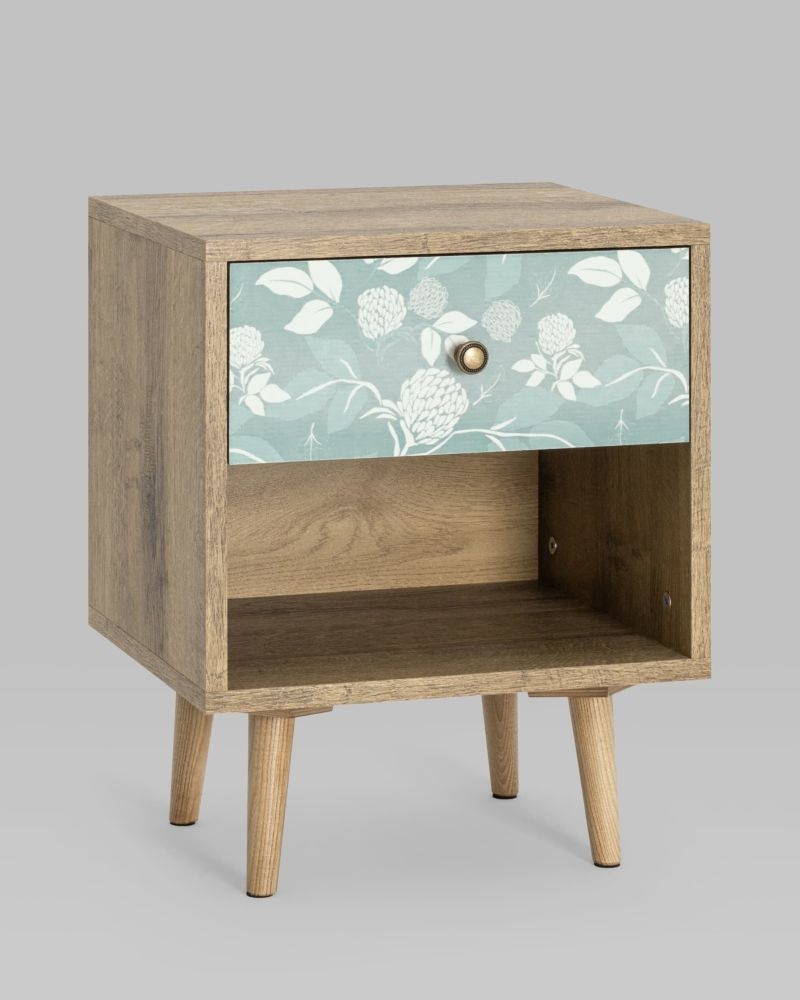 Тумбочка с открытой полкой Berber (ножки массив дерева) 39 принт