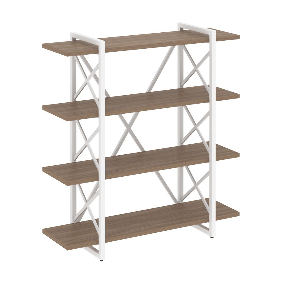 Стеллаж на регулируемых опорах - 4 полки LOFT VR.L-MST.O-4.8V Металл белый Дуб Аризона