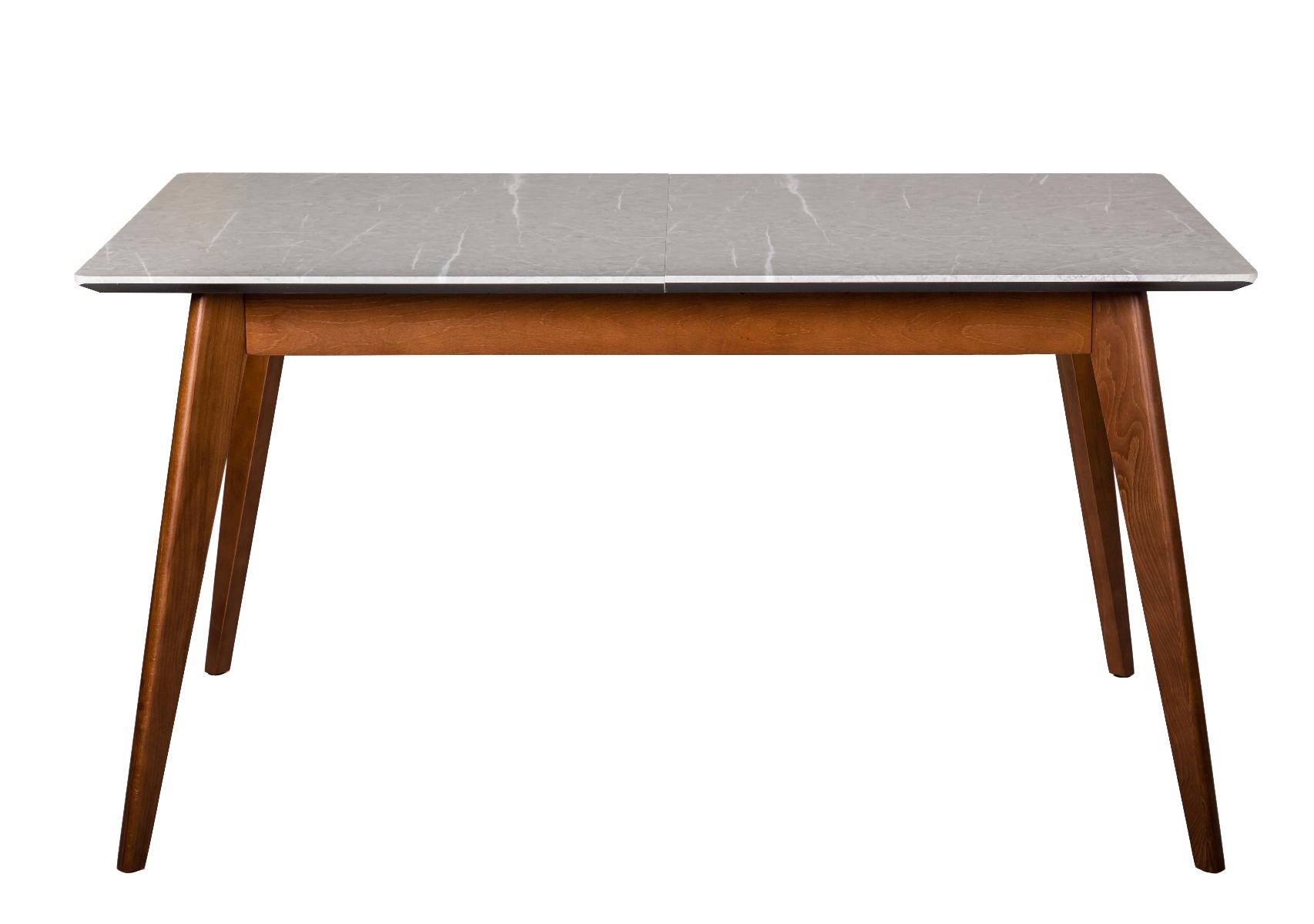 Стол раскладной Лунд 140-180 ОРЕХ-Мрамор Бьянко