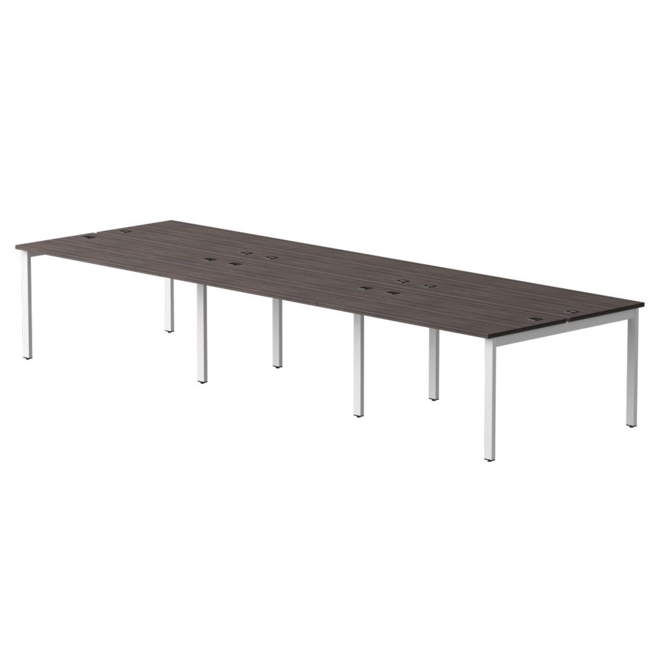 Бенч-система на 6 мест на металлокаркасе, опоры 90 гр Everprof EVO 254S219 Дуб Пасадена Белый