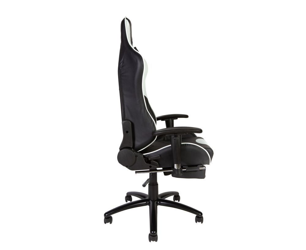 Игровое кресло Лотус ГТС РФ-8066Ф Черный/Белый / Lotus GTS RF-8066F