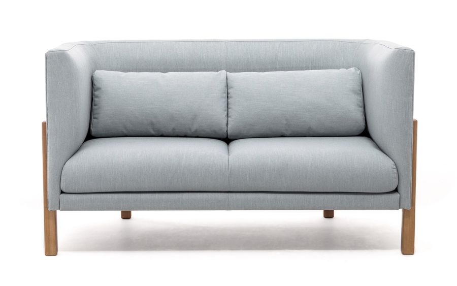 Диван двухместный с низкой спинкой TORDINO 2 low Melva72 nut Серо-голубой Орех