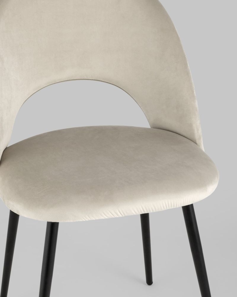 Стул Меган велюр с ромбами Бежевый