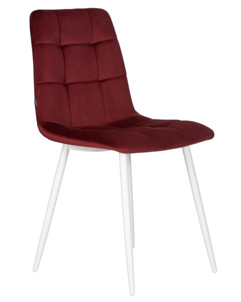 Стул обеденный DOBRIN CHILLY (Бордовый Holland 47, основание белое) 4 шт