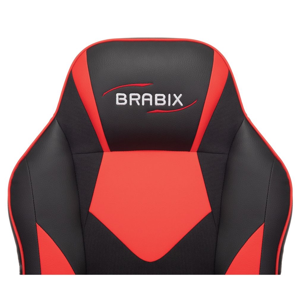 Кресло компьютерное БРАБИКС Гаме ГМ-017 Черное/красное / BRABIX Game GM-017