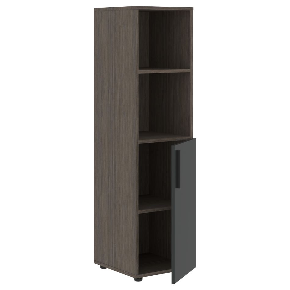 Шкаф-колонка с глухой малой дверью (правый) VELION VMCS 40.5 R Яшма черный Дуб Сильвер