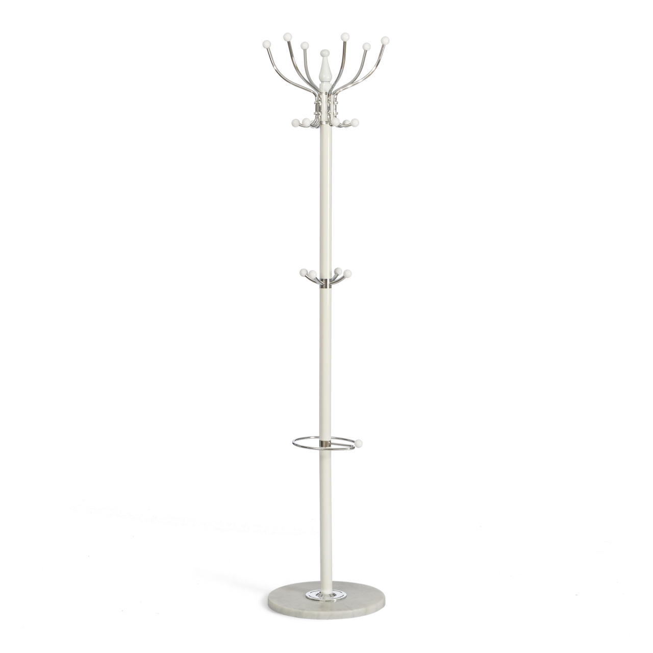 Вешалка Бара (мод. ГХ-8606) металл/хром/мрамор, 37 кс 37 кс 175 см, Вхите (Белый) / Вхите (Белый) / Bara (mod. GH-8606) x x White White